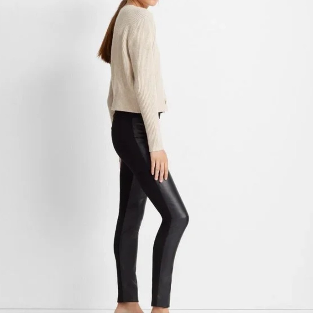 Club Monaco Black Pull On Faux Pebbled Stone Leather Pants‎ Bikercore Whimsigoth